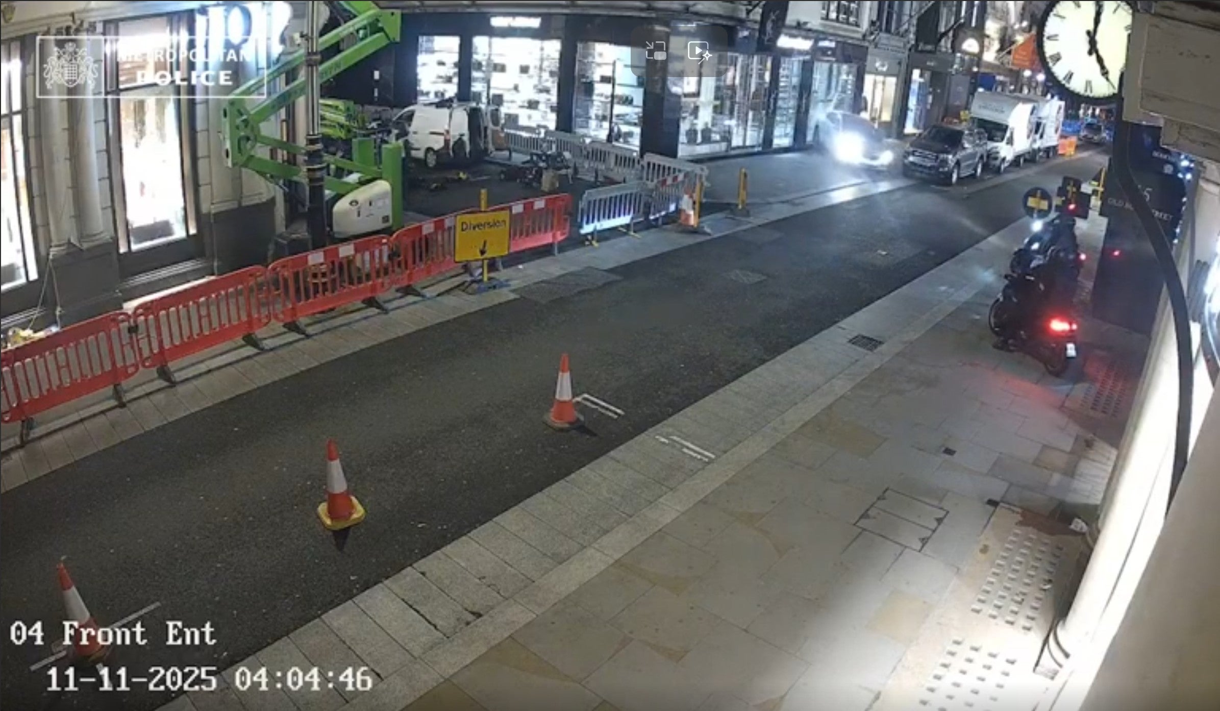 A screengrab from CCTV footage of the attempted robbery at YSL