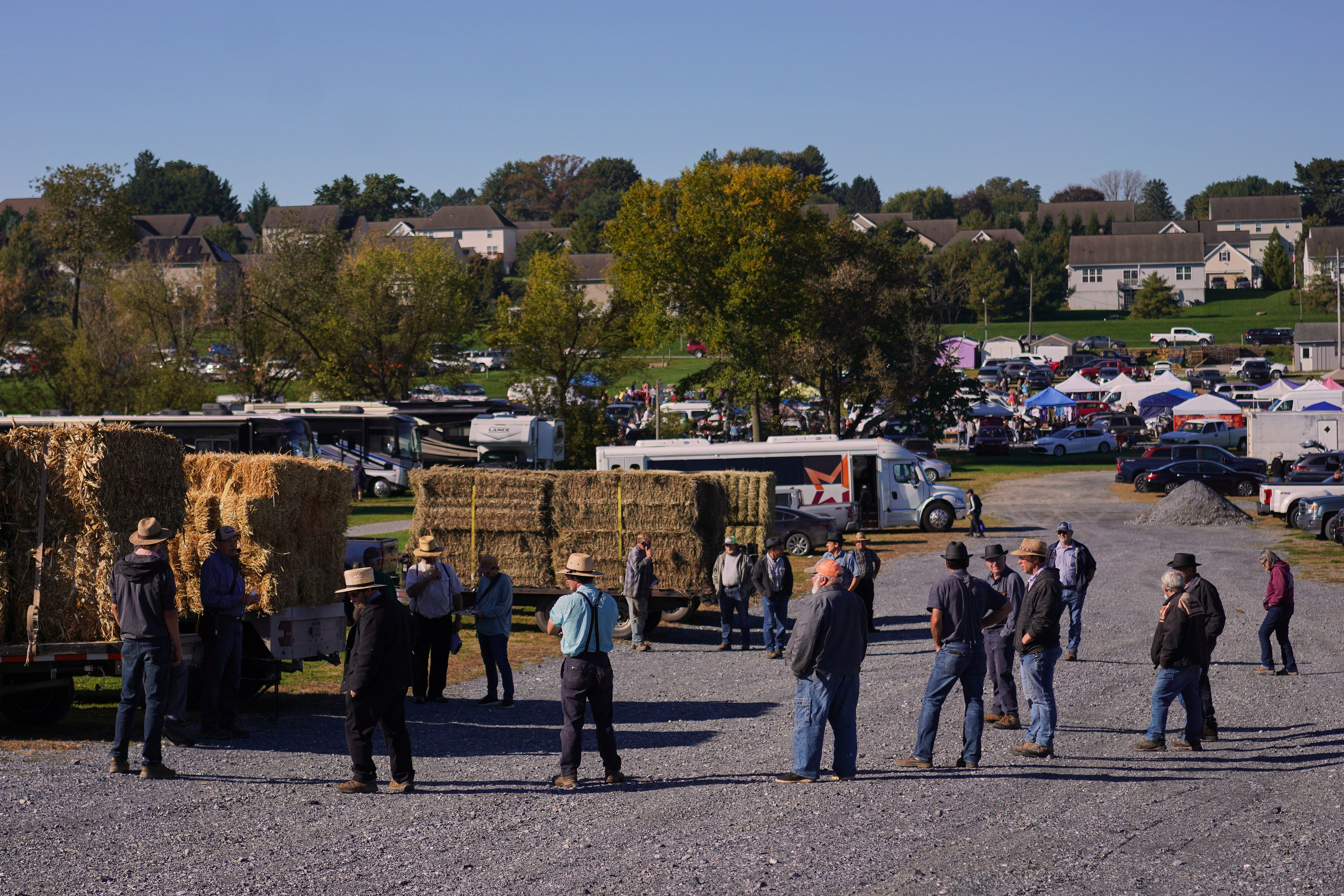 A hay auction at The Green Dragon Farmers Market and Auction in Ephrata