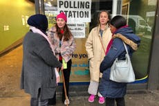 Homeless people cast votes on election day for a brighter future