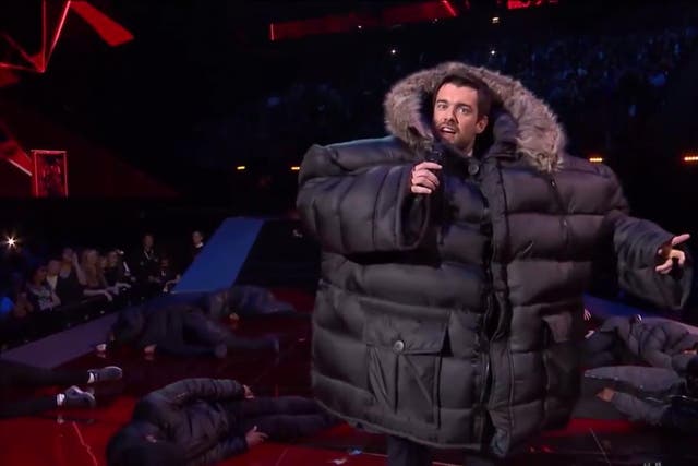 <p>Jack Whitehall struggles in oversized puffer jacket at BRIT awards</p>
