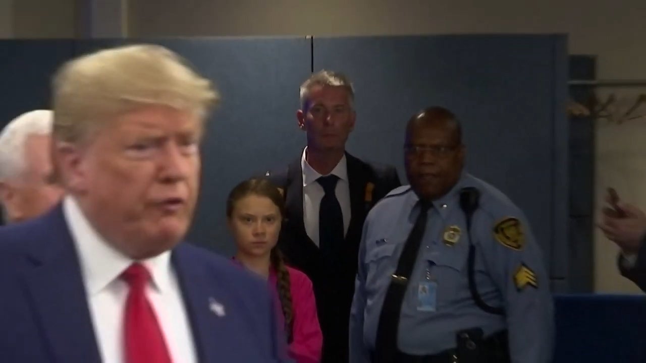 Greta Thunberg glares at Donald Trump during the Climate Action Summit