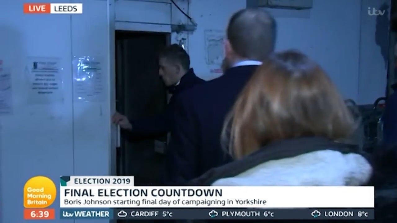 Boris Johnson’s team follow him into walk-in fridge tailed by cameramen