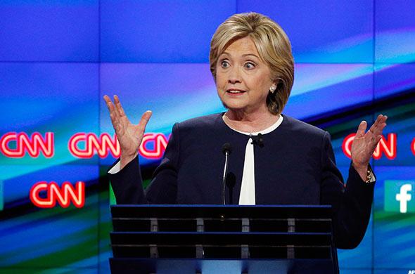 The poor, sick lamb – Clinton – is the first woman to become a presidential nominee in history