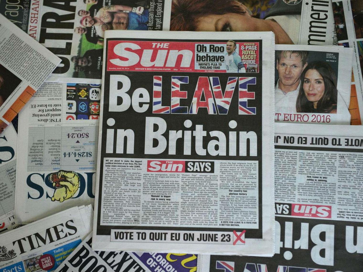 Here's which way Britain's newspapers want you to vote in the EU ...