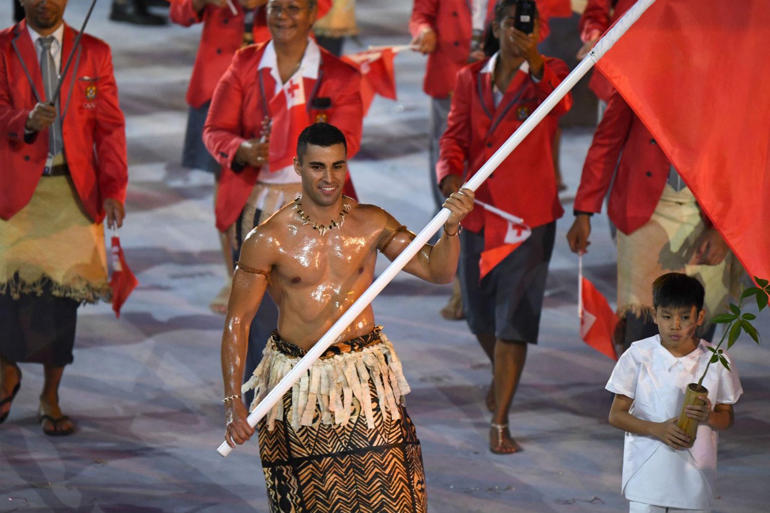 Tonga Were Led Out By This Oily Shirtless Man At The Olympics Opening ...