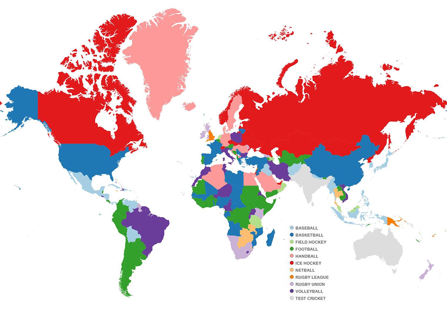 The World Map According To Which Sport Each Is Country Is