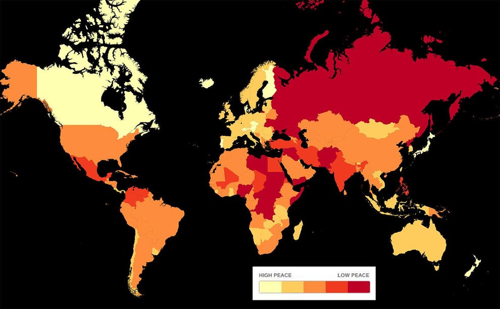 The state of world peace in 8 maps and charts | indy100 | indy100