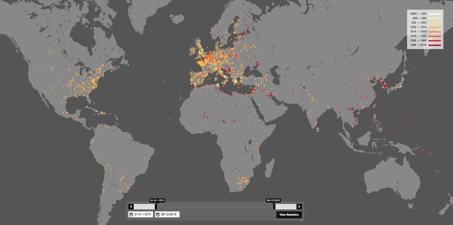 This Map Shows All The Battles That Were Fought Around The World In The ...