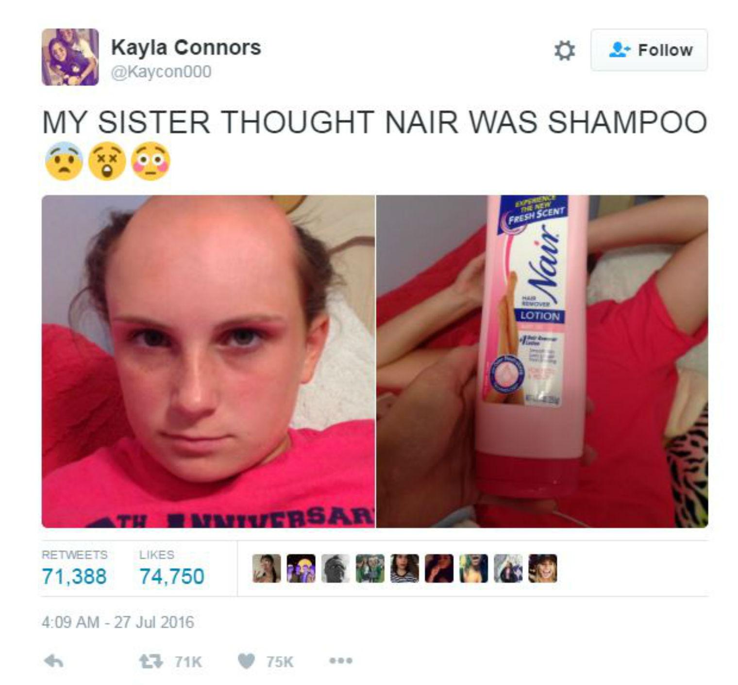 Nair in shampoo