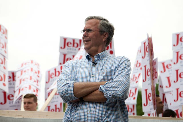 <p>Even Jeb Bush looks surprised by his own comments</p>