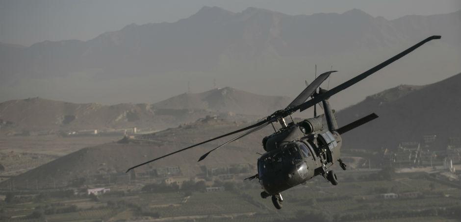 A Black Hawk helicopter near Kabul, Afghanistan