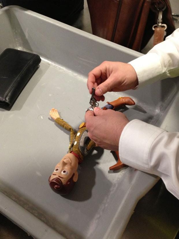 Heathrow security confiscate miniature 'gun' from Toy Story Woody