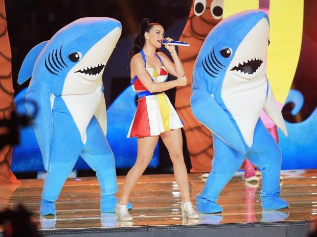 Image result for katy perry super bowl 2015 sharks