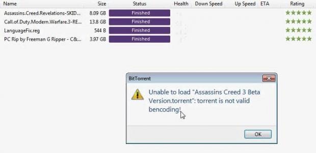 Torrent invalid bencoding