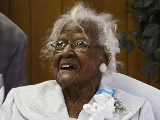 The oldest woman in the world has four rashers of bacon every morning ...