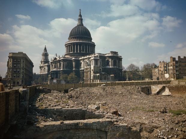 Stunning rare colour photographs of Blitz time Britain released by ...
