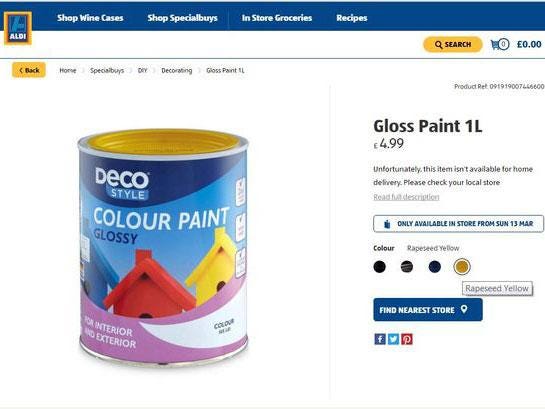 Paint Name aldi scraps name of 'rape yellow' paint after complaints from Paint Name aldi scraps name of 'rape yellow' paint after complaints from