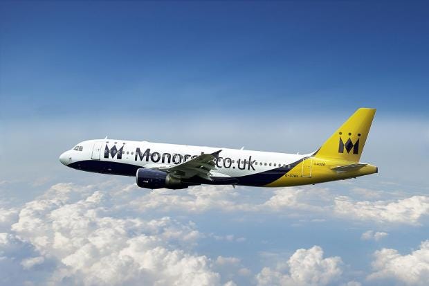Αποτέλεσμα εικόνας για Monarch Airlines drops Atol cover and credit card charges from UK flights