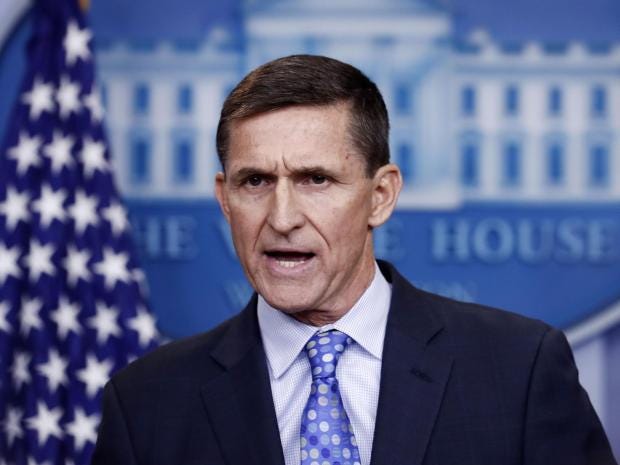National Security Adviser Michael Flynn speaks during the daily news briefing at the White House, in Washington, Wednesday, Feb. 1, 2017. Flynn said the administration is putting Iran "on notice" after it tested a ballistic missile. (AP Photo/Carolyn Kast