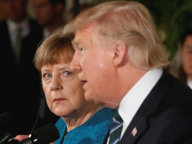 Image result for donald trump and angela merkel