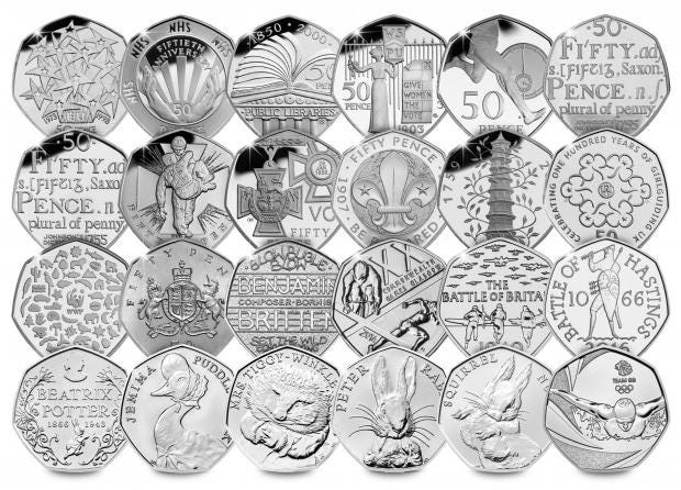 collectable 50p coins list
