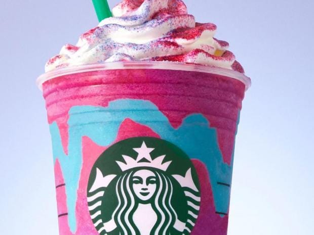 Drinking a Starbucks Unicorn Frappuccino is like eating 6 Krispy Kreme doughnuts Drinking a Starbucks Unicorn Frappuccino is like eating 6 Krispy Kreme doughnuts