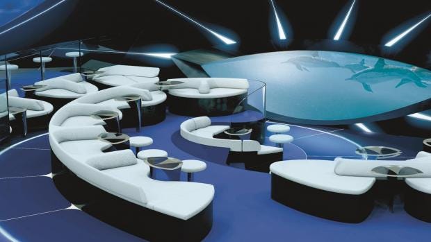 Αποτέλεσμα εικόνας για World’s first underwater lounge will be launched by cruise ship