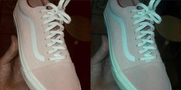 do you think these trainers are pink and white or blue and grey