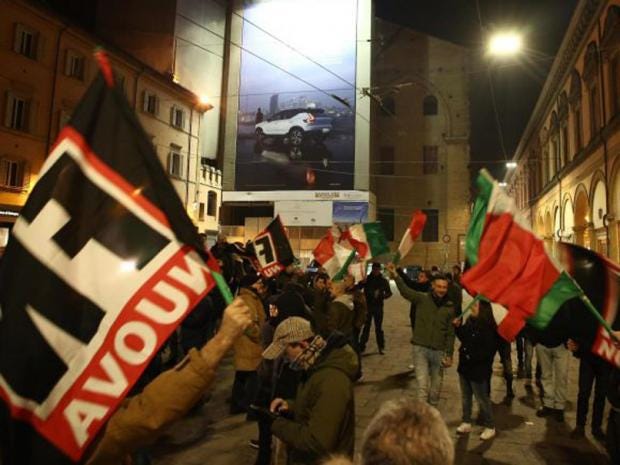 Italian far-right leader bound and beaten by anti-fascist activists Forza-nuova