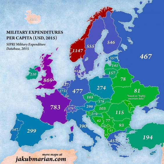 The European countries that spend the most on their military | indy100