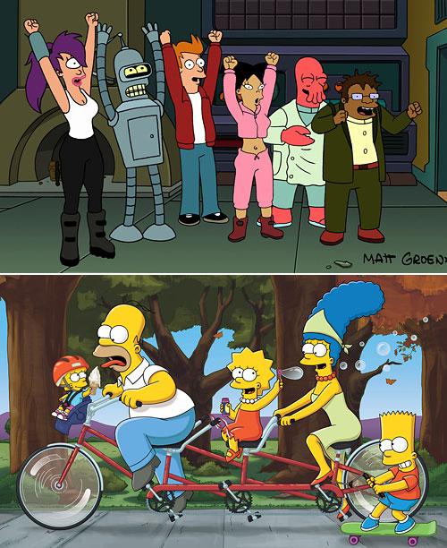 Simpsons Futurama Crossover Episode Homer And Bender Collide In First Look At 2014 S