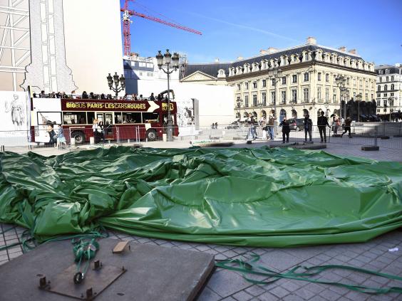 Paris Sex Toy Christmas Tree Sculpture Deflated By