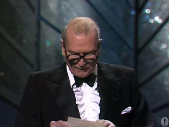 Image result for olivier announcing amadeus as best picture