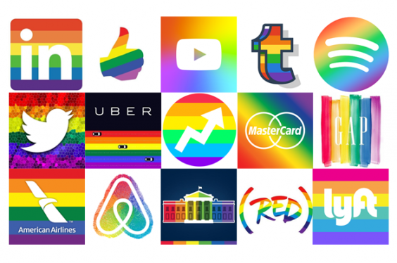 why are logos on linkedin gay pride flags