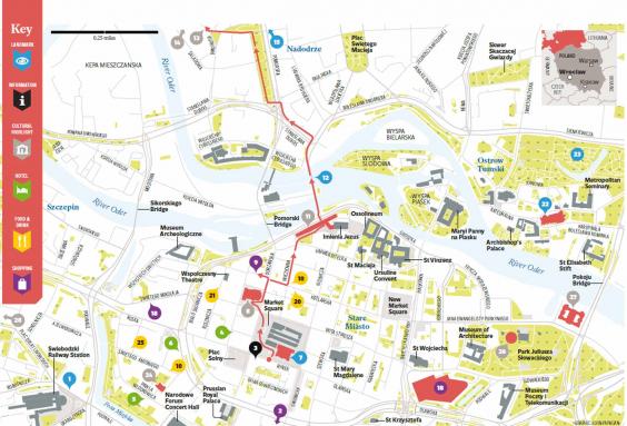 wroclaw walking tour map