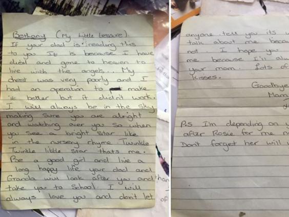 Woman reunited with letter from dying mum after its found in second ...