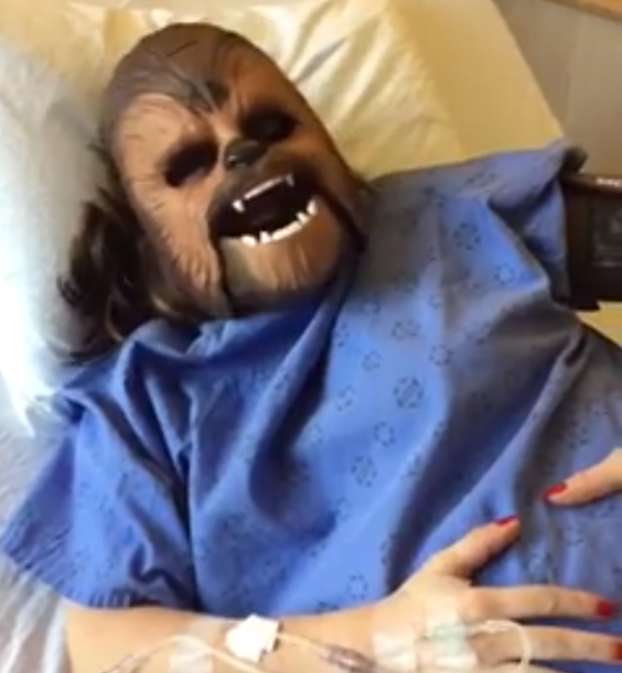 Mom channels Chewbacca during labor