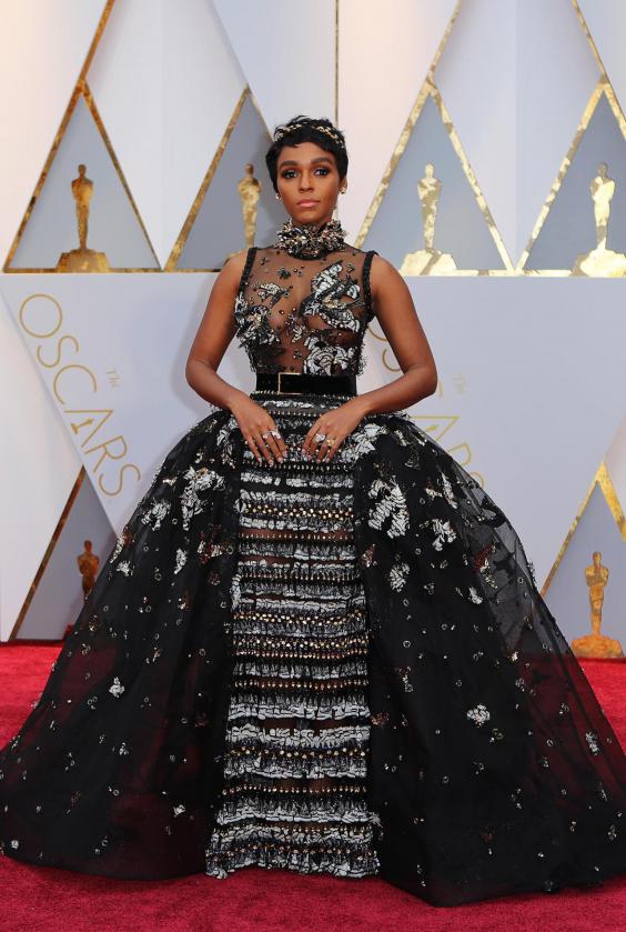 Oscars 2017: Janelle Monáe makes red carpet debut in Elie Saab ...