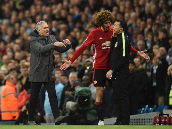 In the end Fellaini's red may almost have done Mourinho a favour