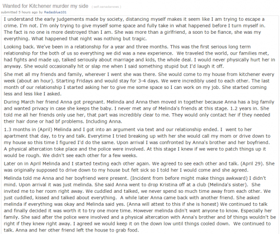 Canadian man 'confesses to his girlfriend's murder on Reddit' | The Independent