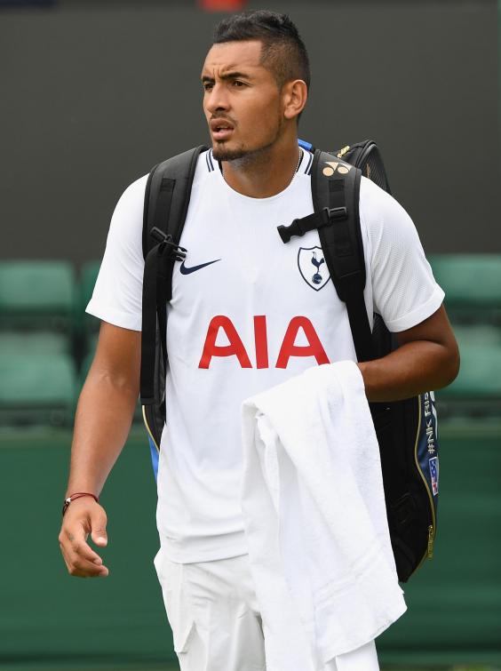 Wimbledon 2017 Nick Kyrgios proudly wears his new Tottenham Hotspur