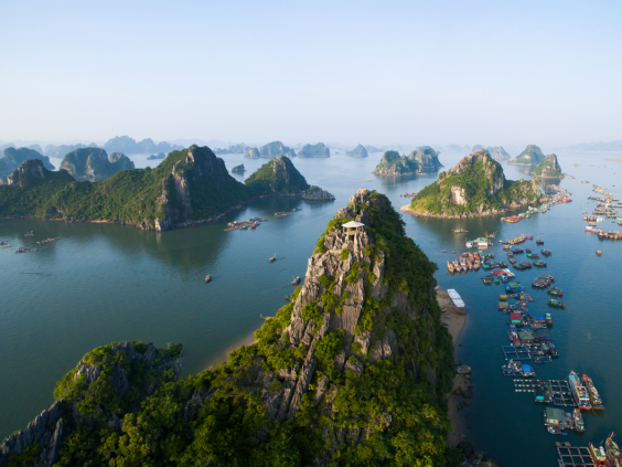 Vietnam's Ha Long Bay is a UNESCO World Heritage Site, and with good reason. The bay is dotted with approximately 1,600 islands and inlets, including many massive greenery-covered limestone pillars | The independent