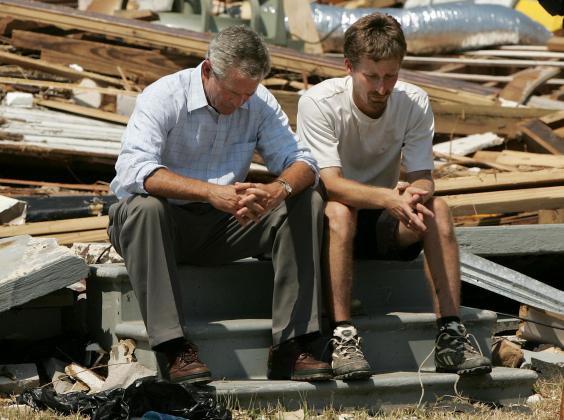 Image result for on september 15 2005 president george w. bush vows massive rebuilding after hurricane katrina