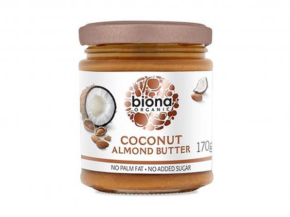 A pot of Biona Organic Coconut Almond Butter Smooth.