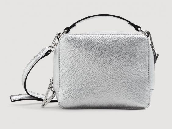 silver leather cross body bag