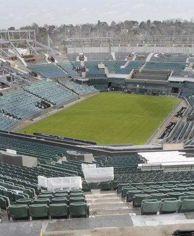 The transformation of Centre Court is well under way in preparation for a retractable roof