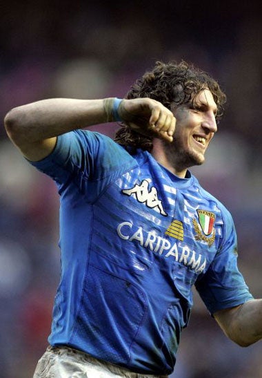 Mauro Bergamasco enjoys Italy's win over Scotland