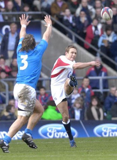 Wilkinson became the leading scorer in the Six Nations', adding 15 points to a Jason Robinson try