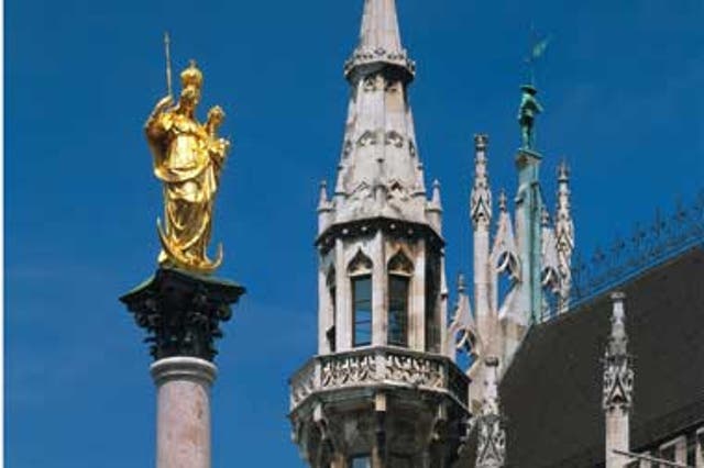 The New Town Hall and St. Mary's Column in Munich