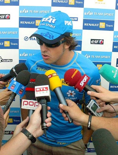 World champion Alonso faces the media at Magny-Cours